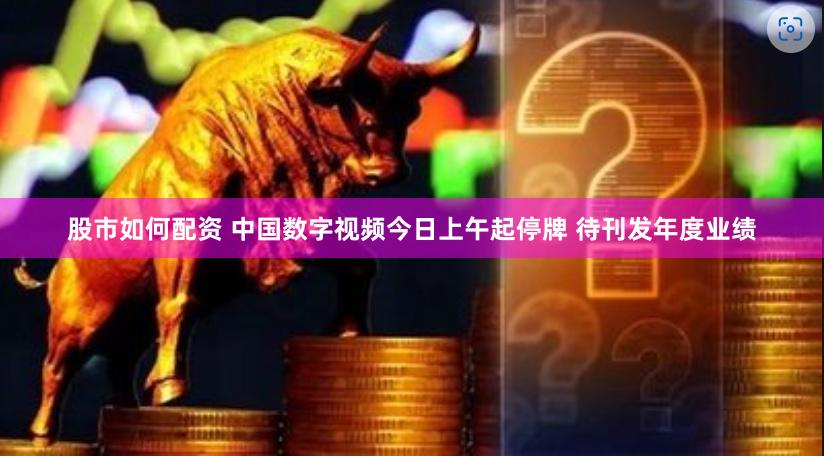 股市如何配资 中国数字视频今日上午起停牌 待刊发年度业绩